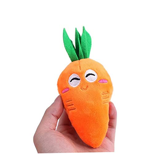 yisily 1 Paquete Cachorro Chirrido Peluche Juguetes De Zanahoria Lindo Juguetes para Perros De Peluche para Mascotas Pequeñas