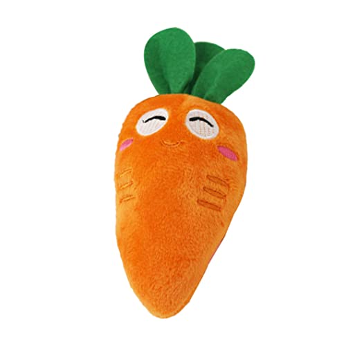 yisily 1 Paquete Cachorro Chirrido Peluche Juguetes De Zanahoria Lindo Juguetes para Perros De Peluche para Mascotas Pequeñas