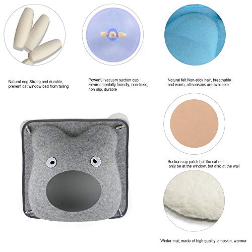 YITON Hamaca De Gato Color Azul Lindo Gato Cueva Cama Mascota Ventana Cama Gato Ventana Percha Gato Hamaca Asiento De Ventana para Gatos 1Uds
