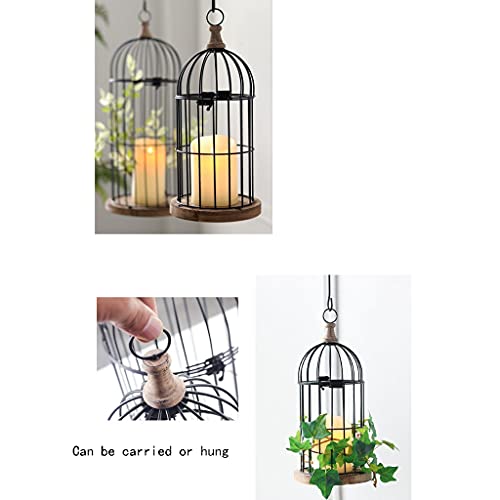 YIXIN2013SHOP Jaula de Vuelo de Hierro Arte Hogar Sala de Estar Vino Armario Decoración Retro Pájaro Jaula Verde Planta Decoración Adecuado for Pequeñas Pájaros Jaula para Pájaros (Size : Large)