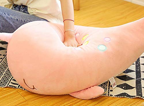 YLJJ Narwhal - Almohada de peluche con forma de ballena de unicornio (60 cm), color rosa