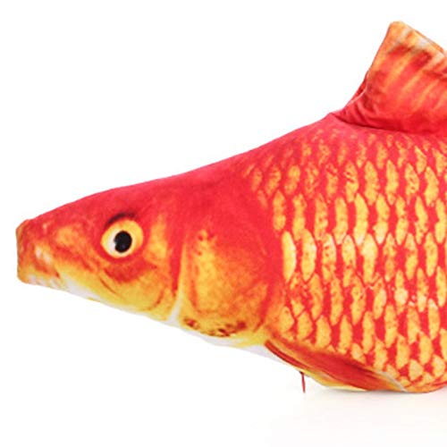 YLWL Creativo 3D Carpa Pez Forma Gato Juguete Simulación Lindo Pez de Peluche Juguete para Mascota Regalo Catnip Pez Almohada Muñeca de Peluche