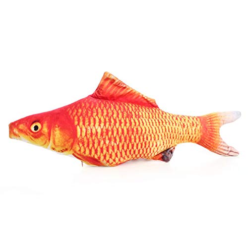 YLWL Creativo 3D Carpa Pez Forma Gato Juguete Simulación Lindo Pez de Peluche Juguete para Mascota Regalo Catnip Pez Almohada Muñeca de Peluche