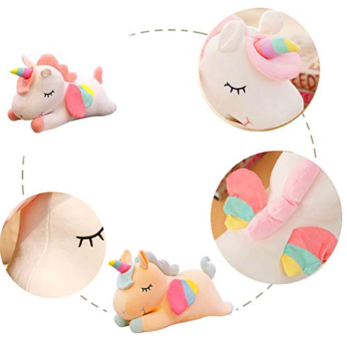Yolluu Juguete suave de unicornio, para niños, diseño de unicornio de terciopelo, peluche de peluche de peluche de color suave con cola de arco iris, regalo para niñas