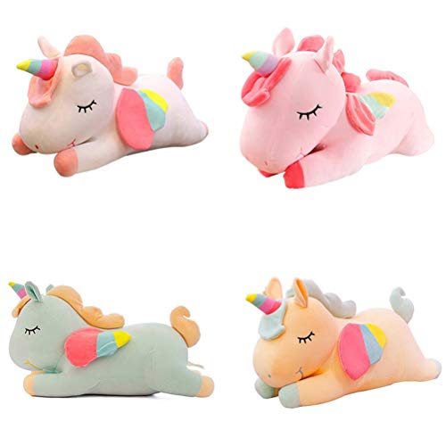 Yolluu Juguete suave de unicornio, para niños, diseño de unicornio de terciopelo, peluche de peluche de peluche de color suave con cola de arco iris, regalo para niñas