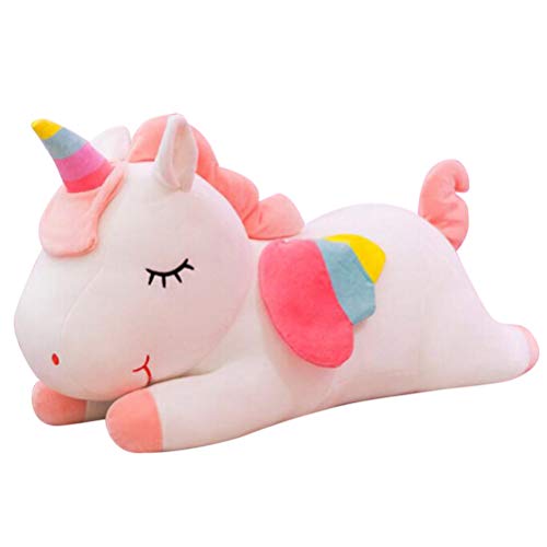 Yolluu Juguete suave de unicornio, para niños, diseño de unicornio de terciopelo, peluche de peluche de peluche de color suave con cola de arco iris, regalo para niñas