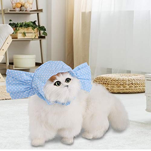 YongliJc Decoración de Cabeza de Gato, Tocado de Sombrero de Gato, Disfraz de Gato de Mezcla de algodón, Exquisito y cómodo, Adecuado para decoración de Vacaciones de Gato(Azul)