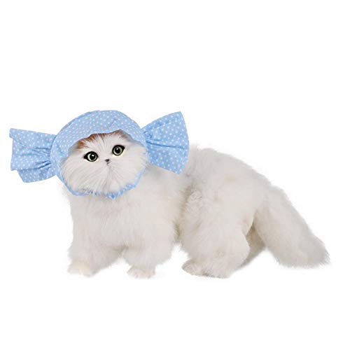 YongliJc Decoración de Cabeza de Gato, Tocado de Sombrero de Gato, Disfraz de Gato de Mezcla de algodón, Exquisito y cómodo, Adecuado para decoración de Vacaciones de Gato(Azul)