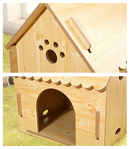 YOT Perro Gato casa Interior al Aire Libre con Ventana Mascota Tronco Cabina Kennel casero Muebles Mascotas para pequeños Animales Grandes Grandes (Size : Large)