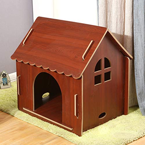 YOT Perro Gato casa Interior al Aire Libre con Ventana Mascota Tronco Cabina Kennel casero Muebles Mascotas para pequeños Animales Grandes Grandes (Size : Large)