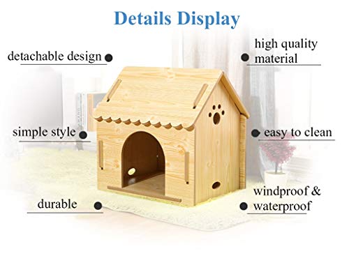 YOT Perro Gato casa Interior al Aire Libre con Ventana Mascota Tronco Cabina Kennel casero Muebles Mascotas para pequeños Animales Grandes Grandes (Size : Large)
