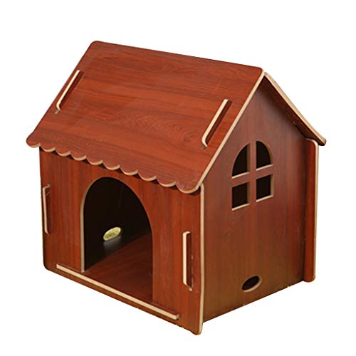 YOT Perro Gato casa Interior al Aire Libre con Ventana Mascota Tronco Cabina Kennel casero Muebles Mascotas para pequeños Animales Grandes Grandes (Size : Large)