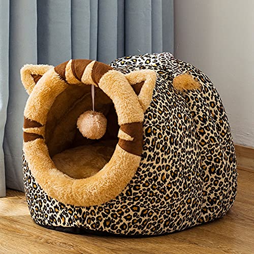 YOULIER Cama de gato extraíble Casa de perrera Cama de perro Nido de mascotas Tienda de gato Perro perrera Casa Cojín Sofá Cama Casa de Gato Cama Mascota S Vaca