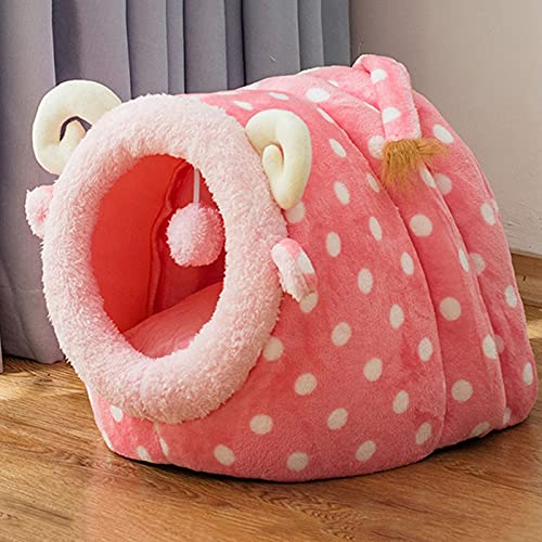 YOULIER Cama de gato extraíble Casa de perrera Cama de perro Nido de mascotas Tienda de gato Perro perrera Casa Cojín Sofá Cama Casa de Gato Cama Mascota S Vaca