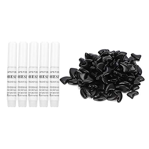 YOUTHINK 100Pcs Soft Pet Cat Kitty Nail Caps Cover Safe Anti Scratch Dog Paw Claw Protector Cubiertas(XS-Negro)
