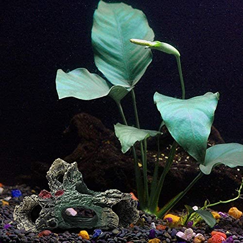 YOUTHINK Adorno de Acuario de Resina de Madera, Tronco Tronco decoración de pecera con Agujeros Accesorios de Pescado escondite Cueva escondite