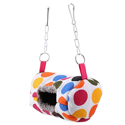 YOUTHINK Peluche Pájaro Pájaro Conejillo de Indias Hamster Hamaca Hamaca Cálida Suave Felpa Loro Colgando Hamaca Juguete Cilíndrico Nido de Pájaro(7 * 8 * 15Cm-#3)