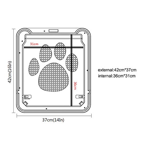 YTLJJ Puerta para Gatos Gatera Mascotas Puerta para Gato Corredera Mosquitera Giratoria Puerta De Pantalla para Mascotas Puerta Magnética Cierre Automática para Perros para Perros,Cachorros,Gatos,L