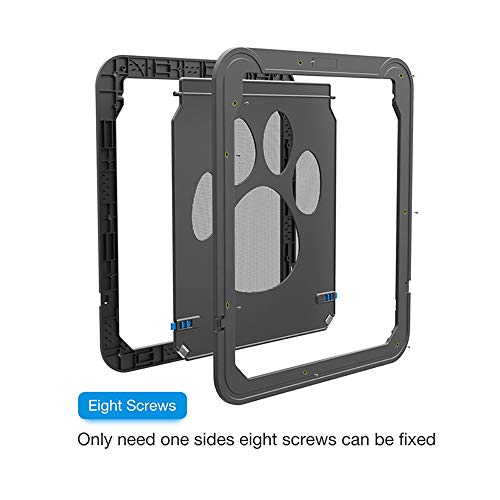 YTLJJ Puerta para Gatos Gatera Mascotas Puerta para Gato Corredera Mosquitera Giratoria Puerta De Pantalla para Mascotas Puerta Magnética Cierre Automática para Perros para Perros,Cachorros,Gatos,L
