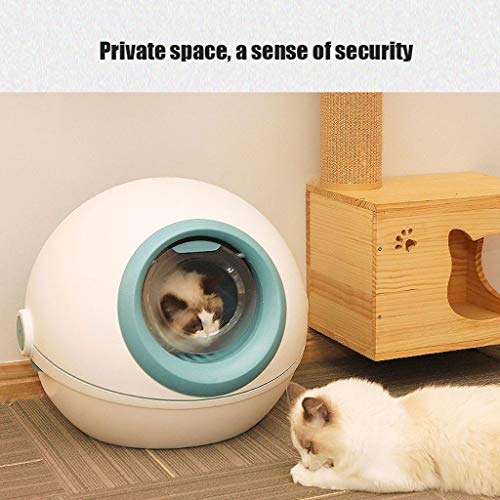 Yuanjiashop Arenero Gatos Inteligente Redondo Automático Cat Inodoro Gran Espacio Pet Pet Trash Cat Cat Pet Supplies Multicolor Disponible Caja De Arena (Color : Blue)