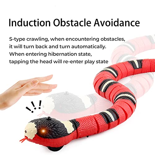 Yuanxianglong Juguete De Serpiente De Detección Inteligente, Juguete Inteligente para Gato con Forma De Serpiente, Juguete para Gatos Que Se Mueve para Jardín (Red)