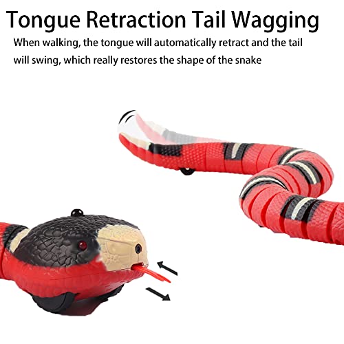 Yuanxianglong Juguete De Serpiente De Detección Inteligente, Juguete Inteligente para Gato con Forma De Serpiente, Juguete para Gatos Que Se Mueve para Jardín (Red)