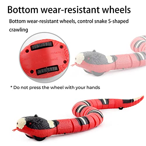 Yuanxianglong Juguete De Serpiente De Detección Inteligente, Juguete Inteligente para Gato con Forma De Serpiente, Juguete para Gatos Que Se Mueve para Jardín (Red)