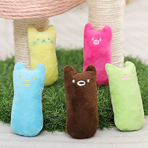 Yudanny 5 Piezas de Juguete de Mordedor de Dientes de Gatito Juguete de Peluche de Gato para Moler Los Dientes
