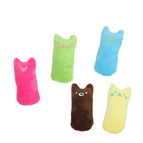 Yudanny 5 Piezas de Juguete de Mordedor de Dientes de Gatito Juguete de Peluche de Gato para Moler Los Dientes