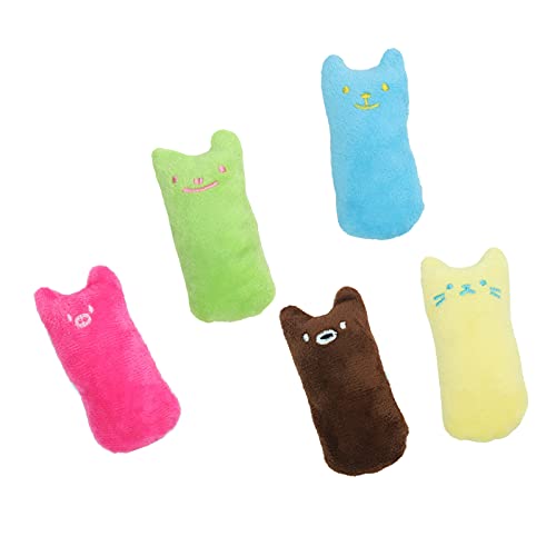 Yudanny 5 Piezas de Juguete de Mordedor de Dientes de Gatito Juguete de Peluche de Gato para Moler Los Dientes