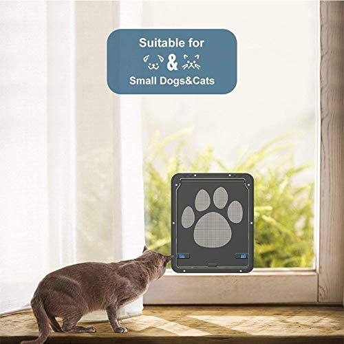 YUEBAOBEI Puerta para Perros Gatera,Magnética Pantalla Ventana Puerta Aleta con Cierre Automático para Gato Y Perro Pequeño,para Puerta Pequeña para Perros Y Gatos(24X29cm)