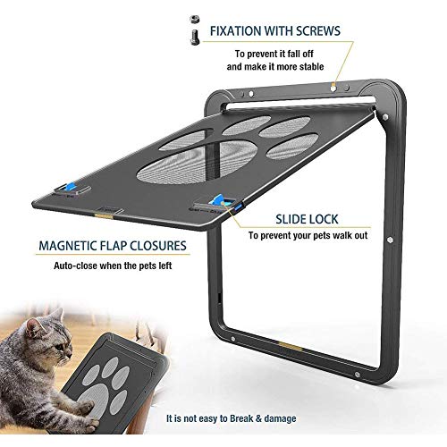 YUEBAOBEI Puerta para Perros Gatera,Magnética Pantalla Ventana Puerta Aleta con Cierre Automático para Gato Y Perro Pequeño,para Puerta Pequeña para Perros Y Gatos(24X29cm)