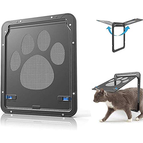 YUEBAOBEI Puerta para Perros Gatera,Magnética Pantalla Ventana Puerta Aleta con Cierre Automático para Gato Y Perro Pequeño,para Puerta Pequeña para Perros Y Gatos(24X29cm)
