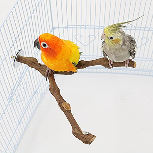 Yueser Perchas Naturales para Pájaros, 2 Piezas Madera de UVA Salvaje Percha de Madera Natural Bird Perchespara Loros de Pájaros Periquitos de Mascota Agapornis (2 Estilos)