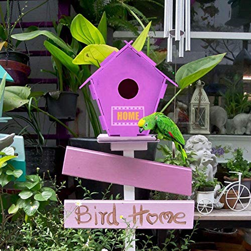 YUET DIY Kit de casa de pájaros,casas de pájaros para niñas y niños salvajes DIY nido de madera con,casa para pájaros para niños,2 paquetes (redondos)