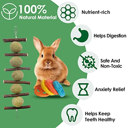 YUNXANIW Juguetes para Conejos, Juguetes para Conejos Que rompen el aburrimiento, Juguetes para Masticar para cobayas, hámsters sirios, Chinchillas