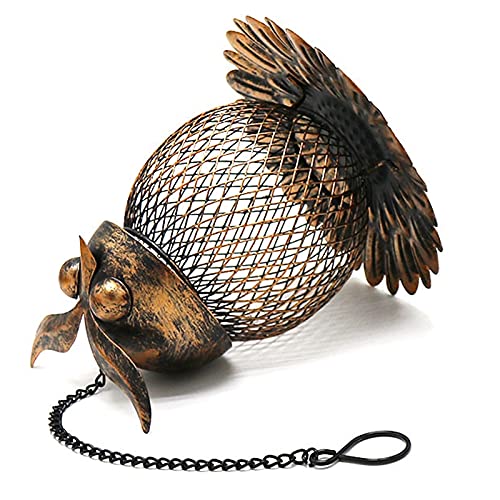 YUPVM Nueva lámpara colgante de hierro forjado con búhos y pájaros, comedor, para jardín, patio trasero, decoración de jaula de pájaros, accesorios de regalo