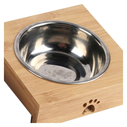 Z-Y Cuencos Gatos Cuenco de alimentación de Alimentos para Mascotas para Perros Gatos Stent de bambú Natural Individual/Doble (Color : 2)