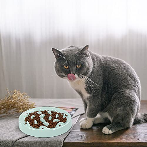 Zaloife Alimentadores Lentos, Lenta Comedero, Comedero Perros Pequeños Antivoracidad, Comedero Gato Interactivo, Tazon Comedero para Mascotas (Verde)
