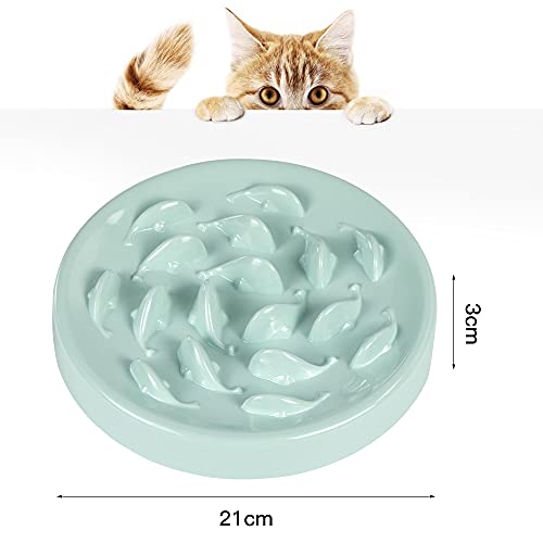 Zaloife Alimentadores Lentos, Lenta Comedero, Comedero Perros Pequeños Antivoracidad, Comedero Gato Interactivo, Tazon Comedero para Mascotas (Verde)