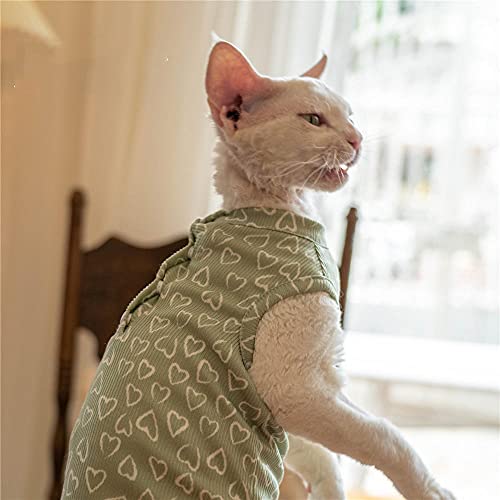 ZHIHAN Ropa para Gatos esfinge Chaleco elástico de 4 Patas para Gatos sin Pelo Traje de esterilización de sección Delgada Traje de protección del Vientre, Color 1, XL +