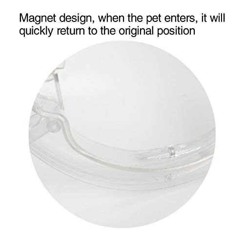 ZHXY Puerta para Gato con Cierre magnético de 4 vías,Puerta de Plástico para Mascotas para Gatos,Perros Pequeños,Cachorros,se Adapta a la Ventana,Puerta de Vidrio,Transparente