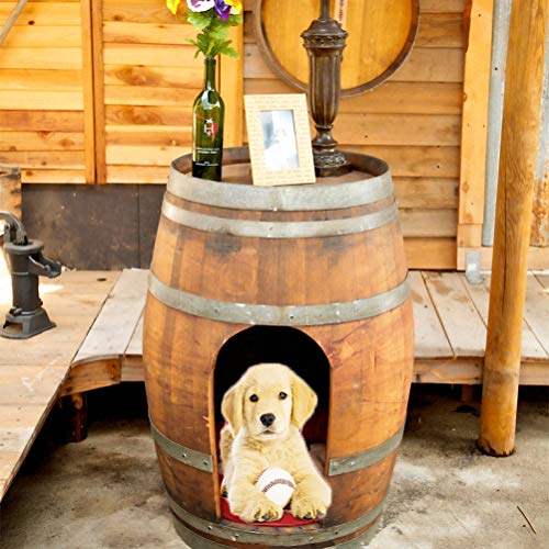 Zhyaj Fuera De La Casa del Perro Muebles De Jardín Perrera De Barril De Vino Vintage para Perro Mediano Pequeño Villa para Perros