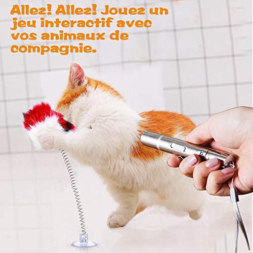 ZITFRI LED Pointer Gatos Juguetes para Gatos y Perros, Puntero LED Recargable por USB, Función 7 en 1, con Juguetes interactivos para Gatos de Mickey Mouse, Ejercicio Interactivos para Gatos y Perros