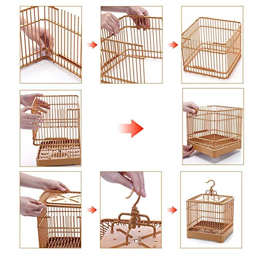 ZIYUMI Bird Feeding Cage Breathable Bird Parrot Transport Cage Retro Square Ostrich Cage for Small Birds