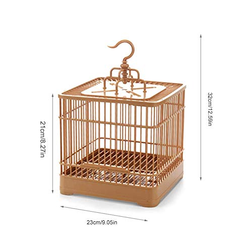 ZIYUMI Bird Feeding Cage Breathable Bird Parrot Transport Cage Retro Square Ostrich Cage for Small Birds