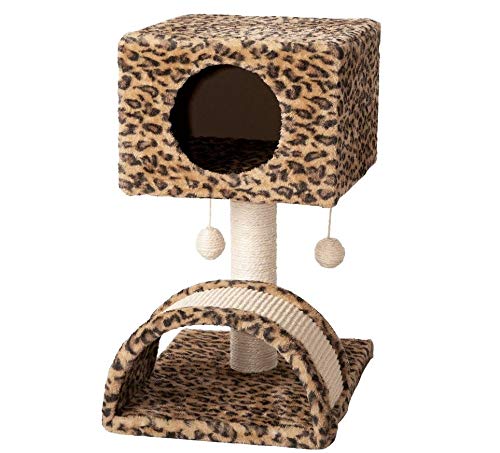 Zoofari Árbol rascador para gatos con taburete de fieltro de sisal de peluche, árbol para gatos con ruedas, escalera de sisal, árbol para escalar, árbol de juegos para tumbarse