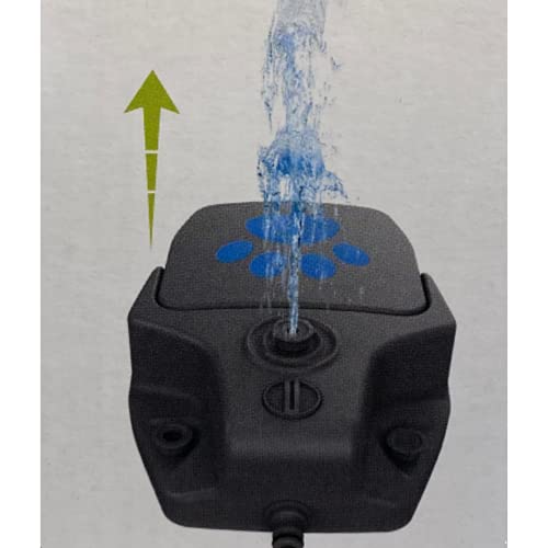 Zoofari Fuente de agua para perro para refrescar, jugar y beber con una almohadilla de prensa grande para que el perro controle.