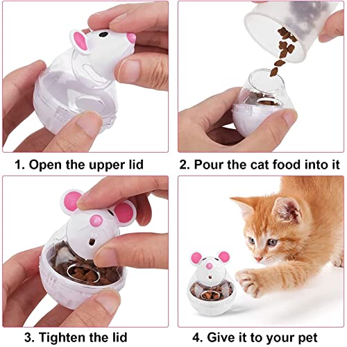 ZRWLZT Comederos Interactivos Gatos Juguetes para Gatos Interactivos Juguete de la Golosina del Gato Juguete Inteligente para Gatos, Bolas Educativos de Pelota Dispensadora de Comida, 2 Piezas