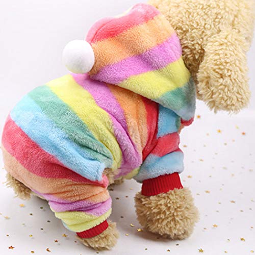 ZSWQ Suéter Del Perro Del Gato Del Animal Doméstico Sueter Para Mascota Gato o Perro Mascota Cachorro Gato Abrigo Cálido Suéteres De Invierno Para Adecuado Para Perros Pequeños y Medianos(m Arco Iris)